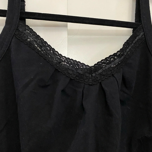 Northern Reflection women black  Y2K baby doll laced strappy cotton top size M - Picture 2 of 5